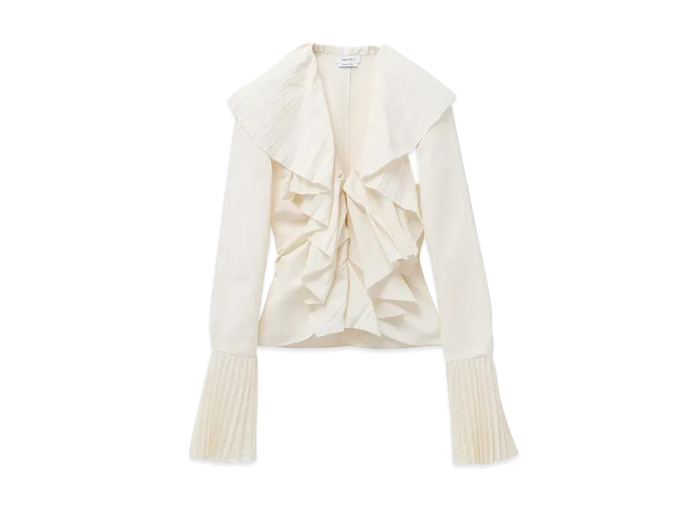 Alexander McQUEEN Plisse Blouse "Ivory"