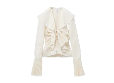 Alexander McQUEEN Plisse Blouse "Ivory"
