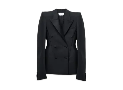 Alexander McQUEEN Stacked Shoulder Double-Breasted Jacket "Black"
