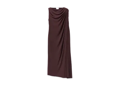 Alexander McQUEEN Draped Midi Dress "Burgundy"