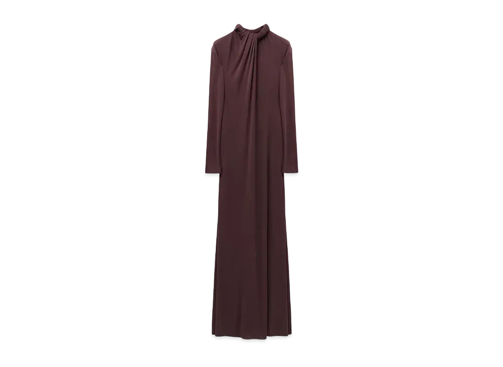 Alexander McQUEEN Draped Neckline Dress "Burgundy"