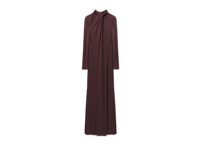 Alexander McQUEEN Draped Neckline Dress "Burgundy"