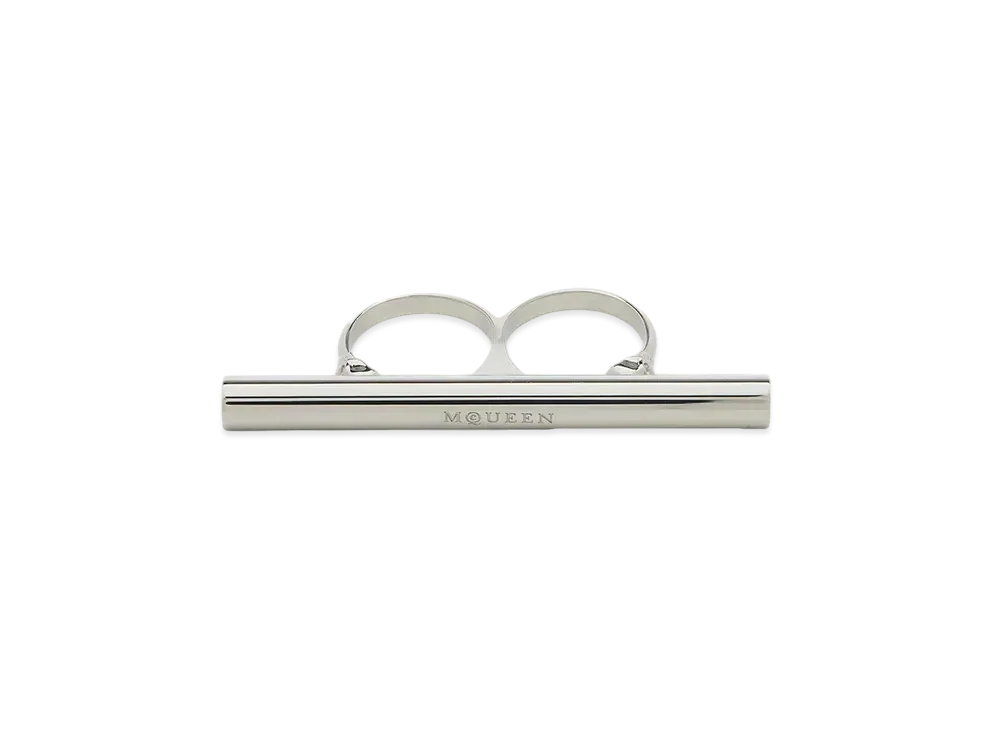 Alexander McQUEEN T Bar Double Ring "Palladium"