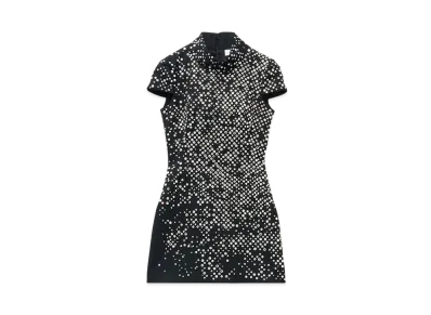 Alexander McQUEEN Crystal Embroidered Mini Dress "Black"