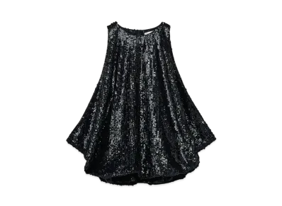 Alexander McQUEEN Draped Sequin Top "Black"