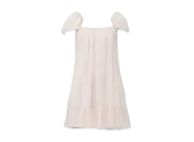 Alexander McQUEEN Silk Crepon Mini Dress "Ivory/Pink"