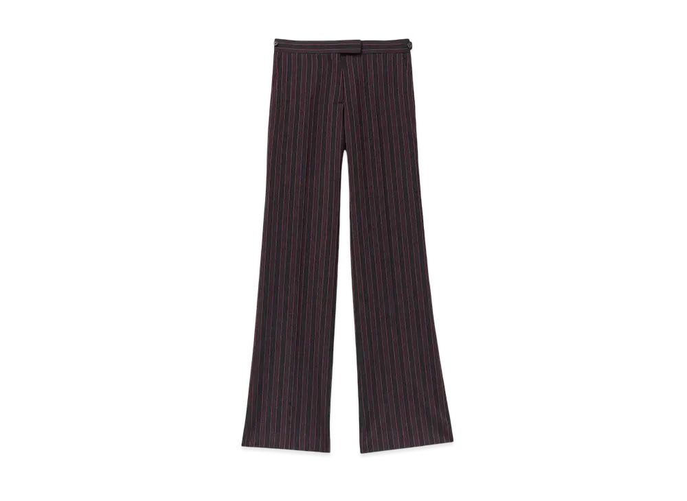 Alexander McQUEEN Pinstripe Low-Rise Pants "BlackBurgundy"