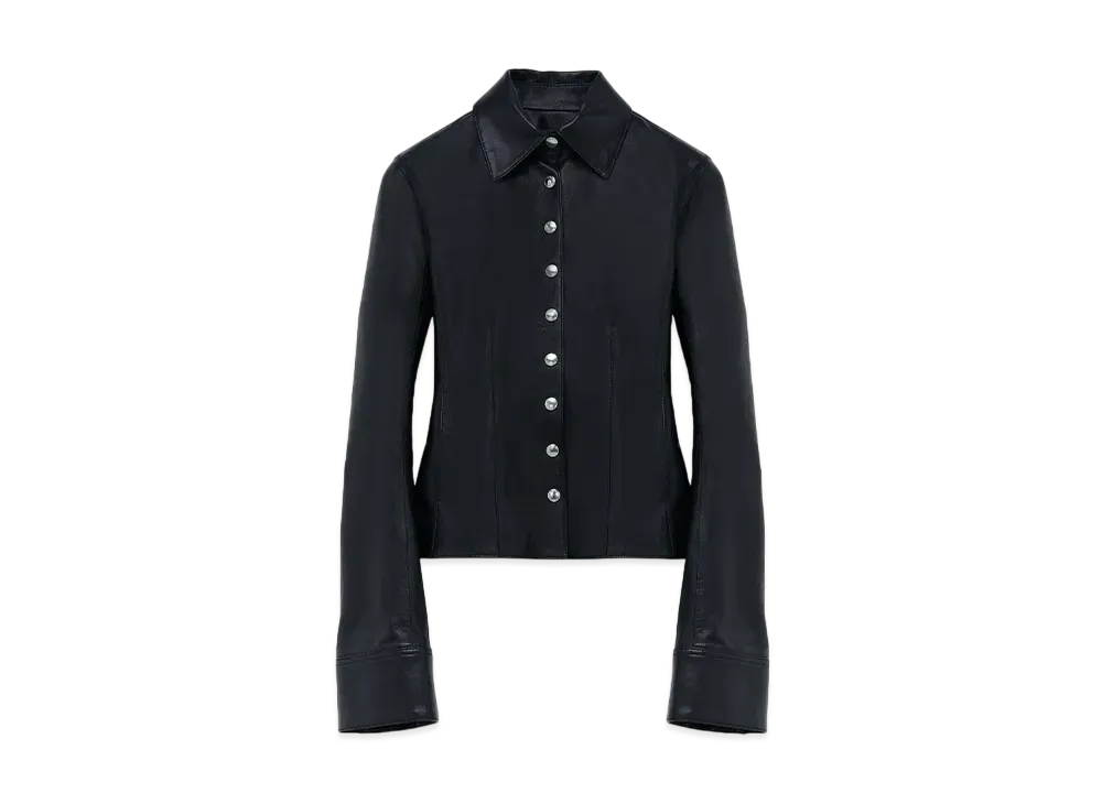 Alexander McQUEEN Leather Shirt "Black"