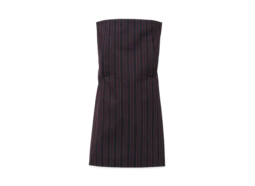 Alexander McQUEEN Pinstripe Mini Dress "BlackBurgundy"