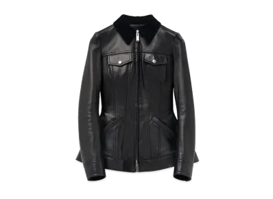Alexander McQUEEN Peplum Leather Jacket "Black"