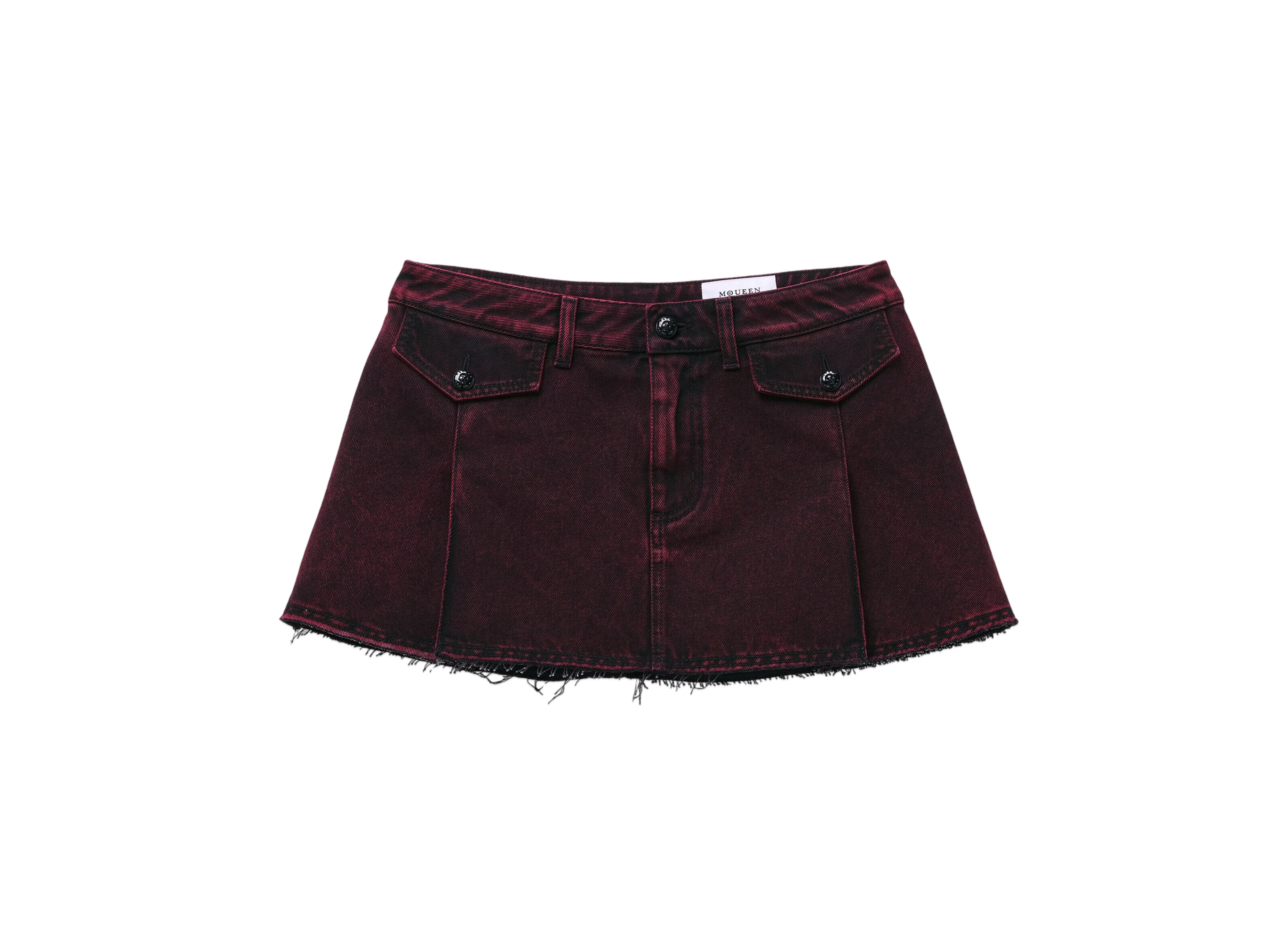 Alexander McQUEEN Overdyed Denim Miniskirt "Bordeaux"