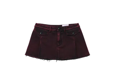 Alexander McQUEEN Overdyed Denim Miniskirt "Bordeaux"