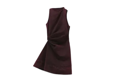 Alexander McQUEEN Overdyed Denim Minidress "Bordeaux"