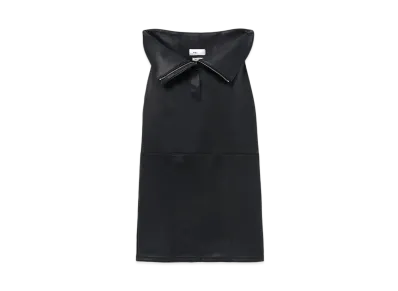 Alexander McQUEEN Foldover Waist Leather Skirt "Black"