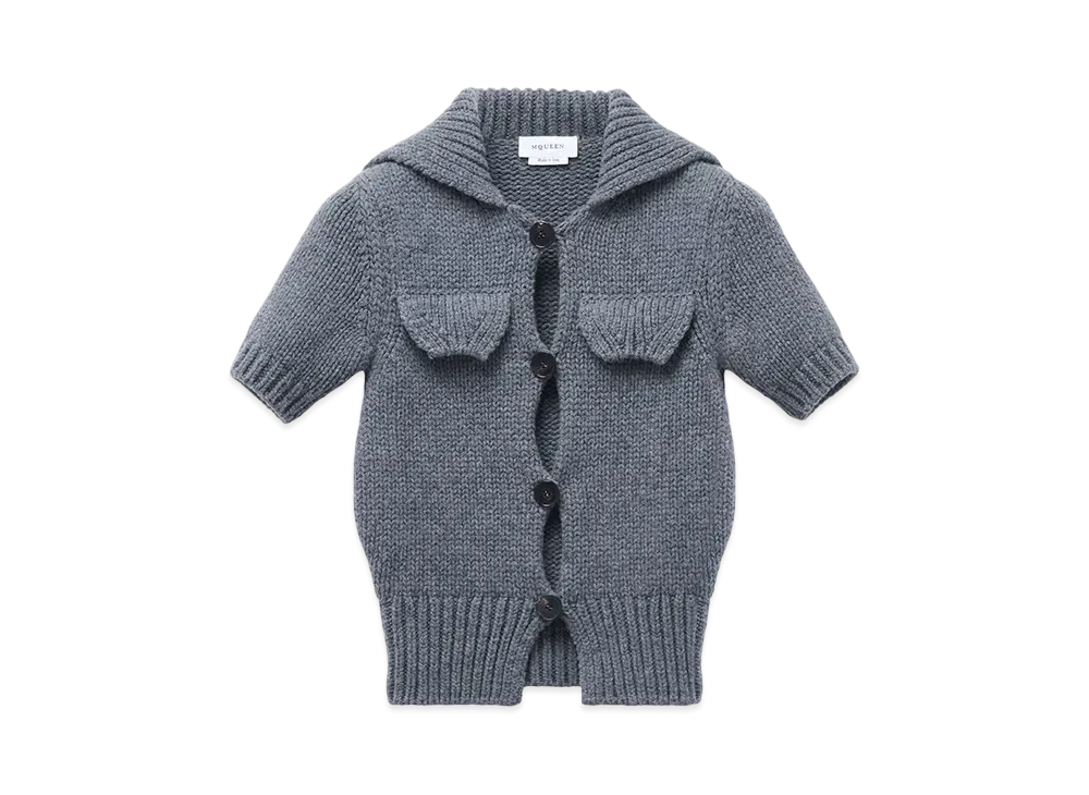 Alexander McQUEEN Wool Cashmere Knit Top "GrayMelange"