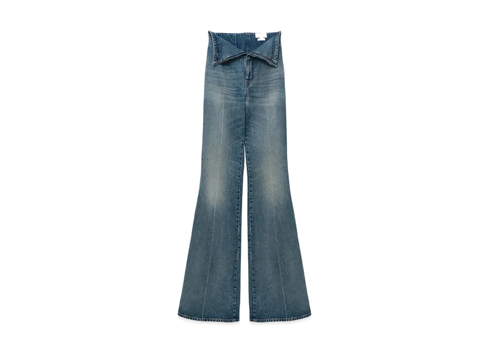 Alexander McQUEEN Foldover Waist Jeans "StornWashed"