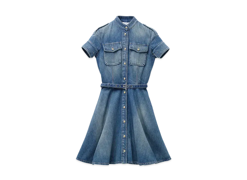 Alexander McQUEEN Shirt Denim Mini Dress "StornWashed"