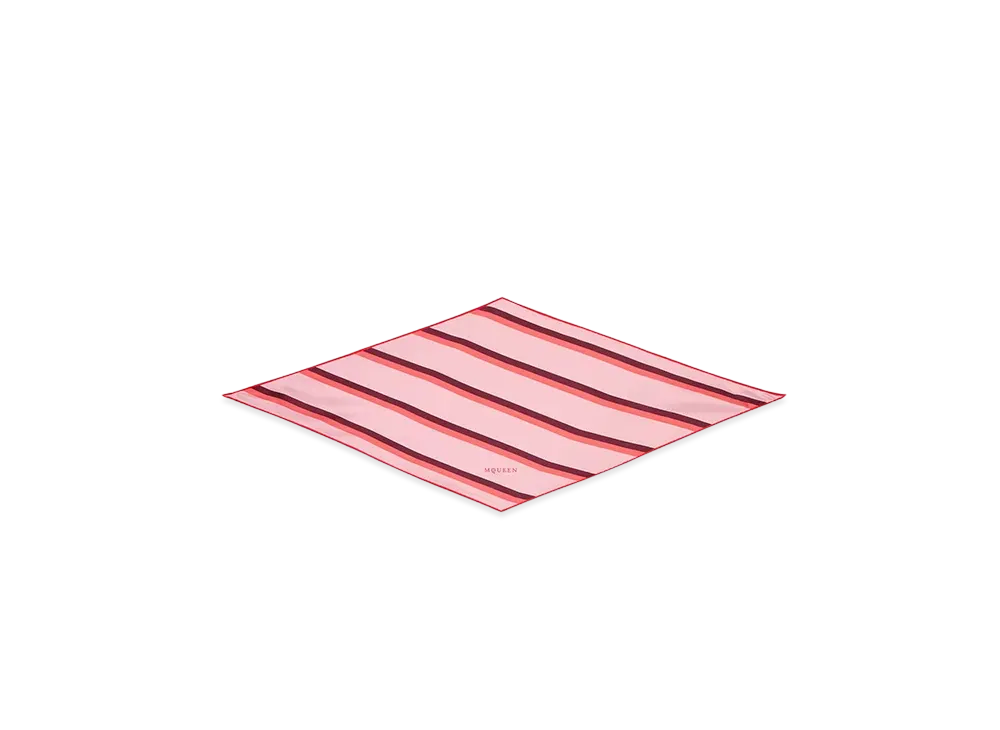 Alexander McQUEEN College Stripe Rosange Scarf "Pink/Red"