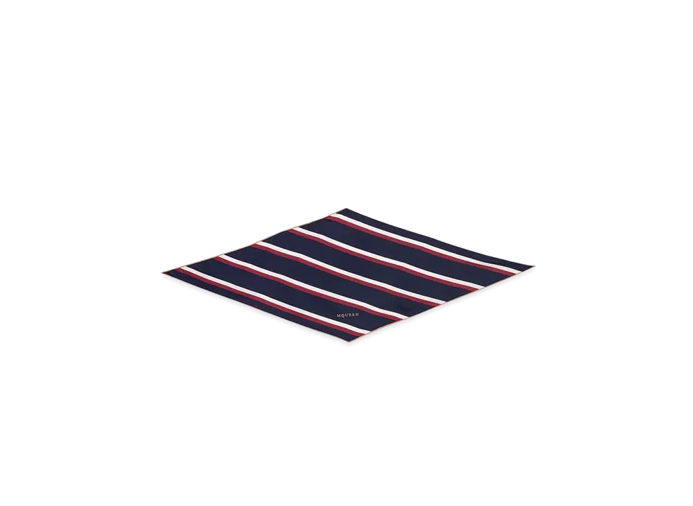 Alexander McQUEEN College Stripe Rosange Scarf "Navy/Bordeaux"