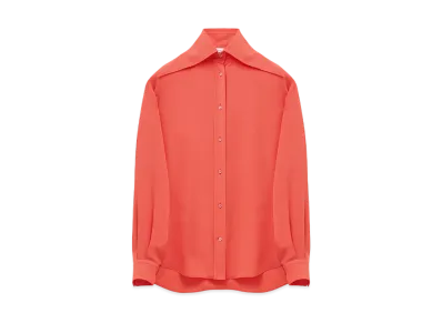 Alexander McQUEEN Exaggerated Collar Shirt "Coral"