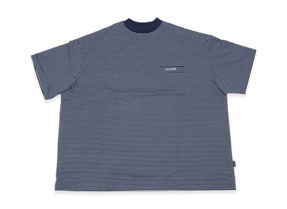 ALOUND Oversized Pocket Tee "Navy/White"