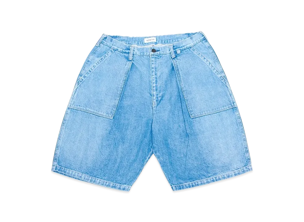 ALOUND Selvage Bleach Denim Shorts "Indigo"