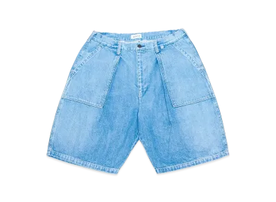 ALOUND Selvage Bleach Denim Shorts "Indigo"
