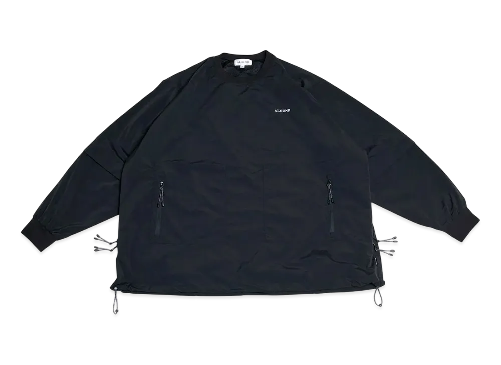 ALOUND Wide Detachable Nylon Pullover "Black"