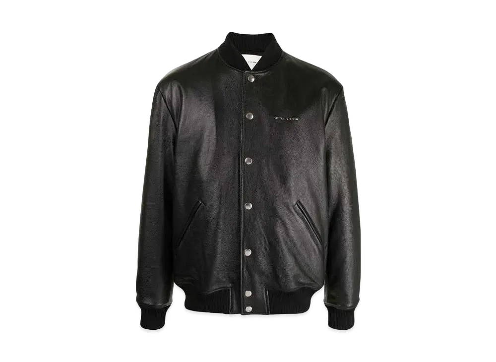 1017 ALYX 9SM Logo-Print Pebbled Leather Jacket "Black"