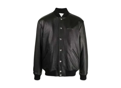 1017 ALYX 9SM Logo-Print Pebbled Leather Jacket "Black"
