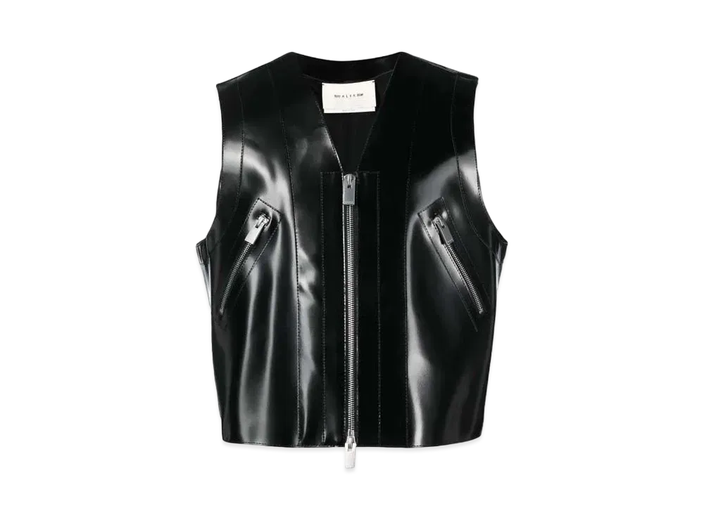 1017 ALYX 9SM Zip-Up Leather Vest "Black"