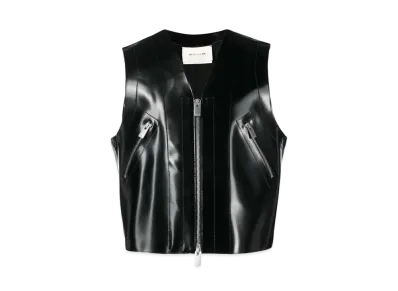 1017 ALYX 9SM Zip-Up Leather Vest "Black"