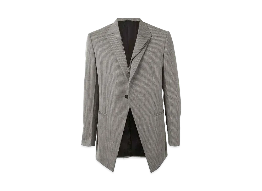 1017 ALYX 9SM Off-Center Zip Striped Blazer "Gray"