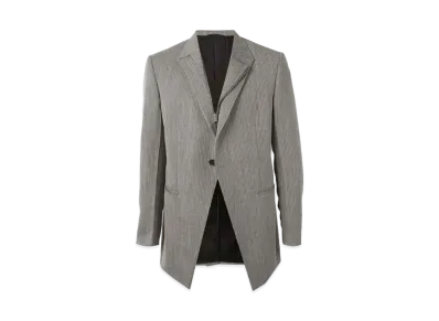 1017 ALYX 9SM Off-Center Zip Striped Blazer "Gray"
