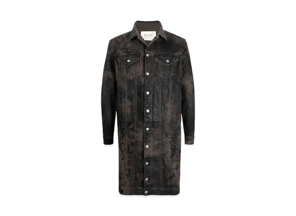 1017 ALYX 9SM Button-Up Long-Length Denim Jacket "Black"