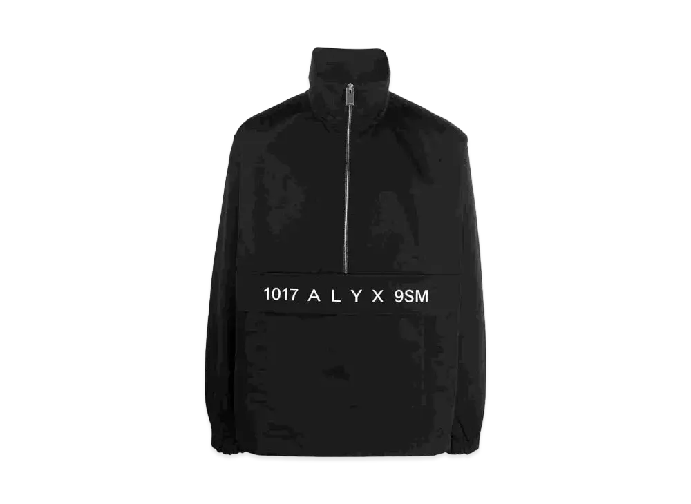 1017 ALYX 9SM Logo-Print Zip-Up Windbreaker "Black"