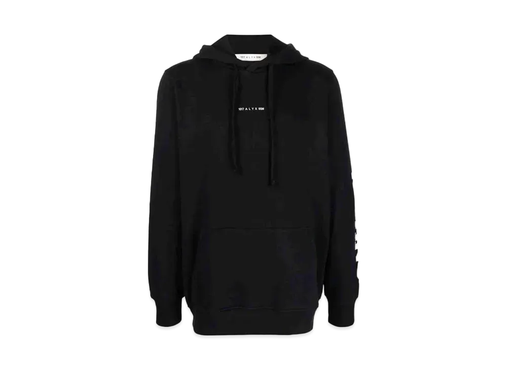 1017 ALYX 9SM Logo-Print Cotton Hoodie "Black"