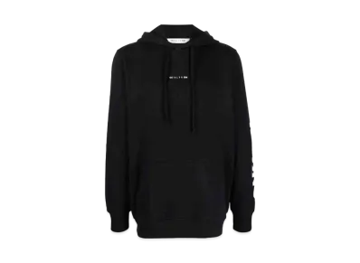 1017 ALYX 9SM Logo-Print Cotton Hoodie "Black"