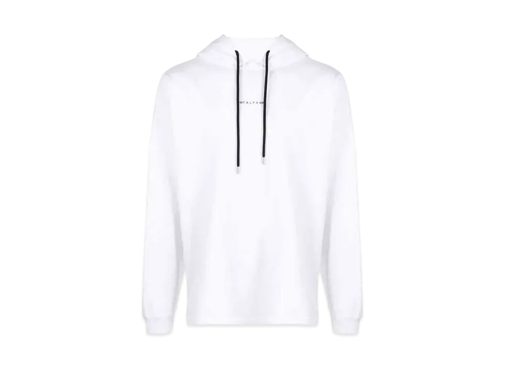 1017 ALYX 9SM Logo-Print Cotton Hoodie "White"