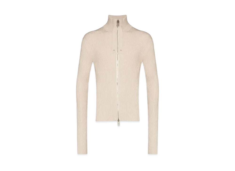 1017 ALYX 9SM Logo-Patch Ribbed-Knit Cardigan "Beige"