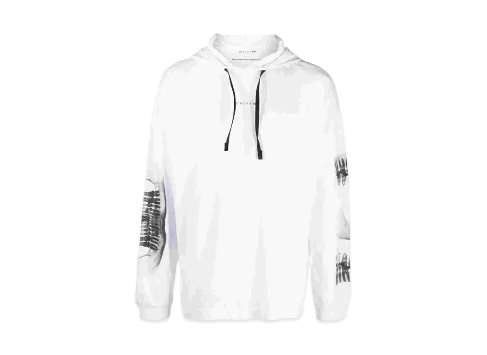 1017 ALYX 9SM X-Ray Print Drawstring Hoodie "White"