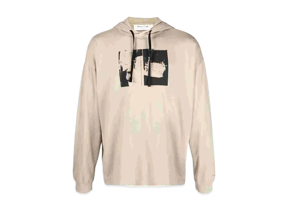 1017 ALYX 9SM Graphic-Print Drawstring Hoodie "Beige"
