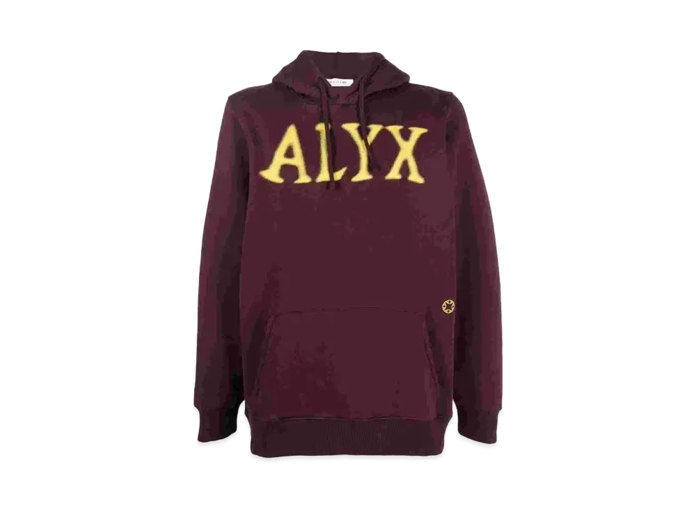 1017 ALYX 9SM Logo-Print Long-Sleeved Hoodie "Bordeaux"