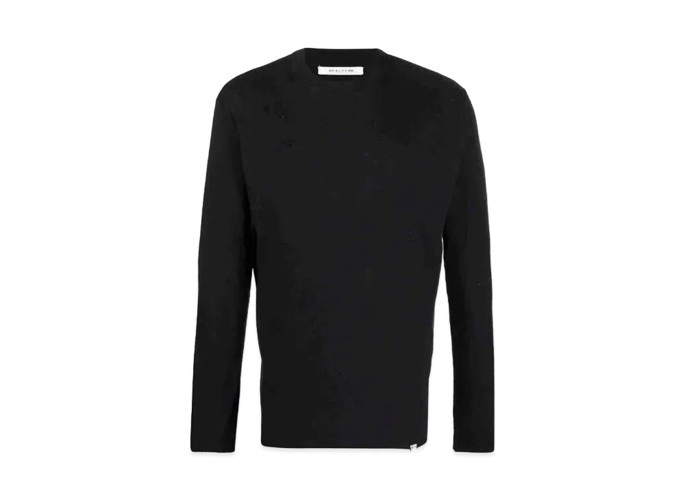 1017 ALYX 9SM Distressed-Effect Crew-Neck T-Shirt "Black"