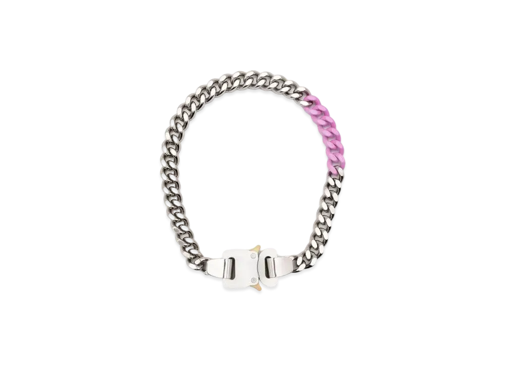 1017 ALYX 9SM Two-Tone Curb Chain Necklace "Silver/Pink"