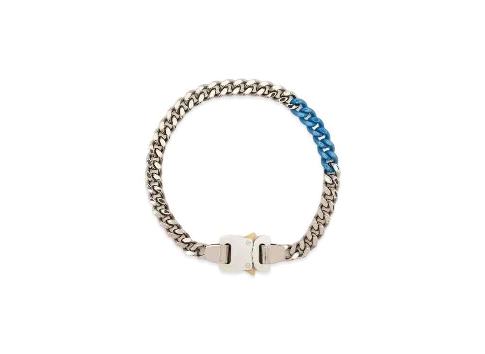 1017 ALYX 9SM Two-Tone Buckle Curb Chain Necklace "Silver/Blue"