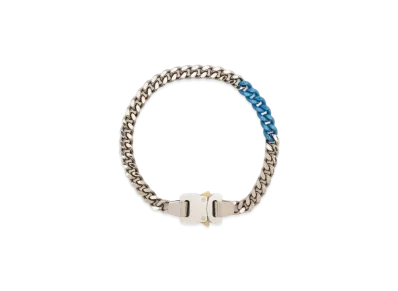 1017 ALYX 9SM Two-Tone Buckle Curb Chain Necklace "Silver/Blue"