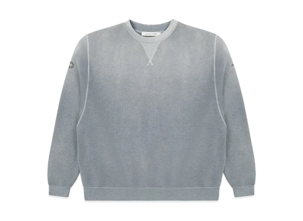 1017 ALYX 9SM Garment Dye Boxy Crewneck Sweatshirt "Over Dyed Grey Melange"