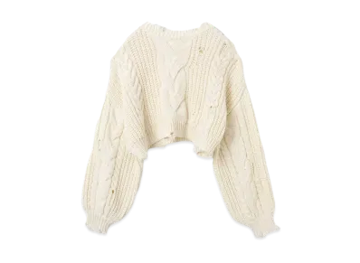 atmos pink Cable Damaged Knit "Ivory"