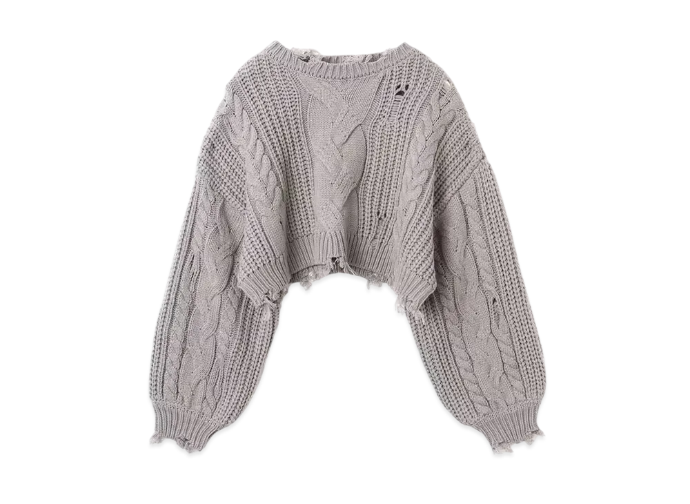 atmos pink Cable Damaged Knit "Gray"